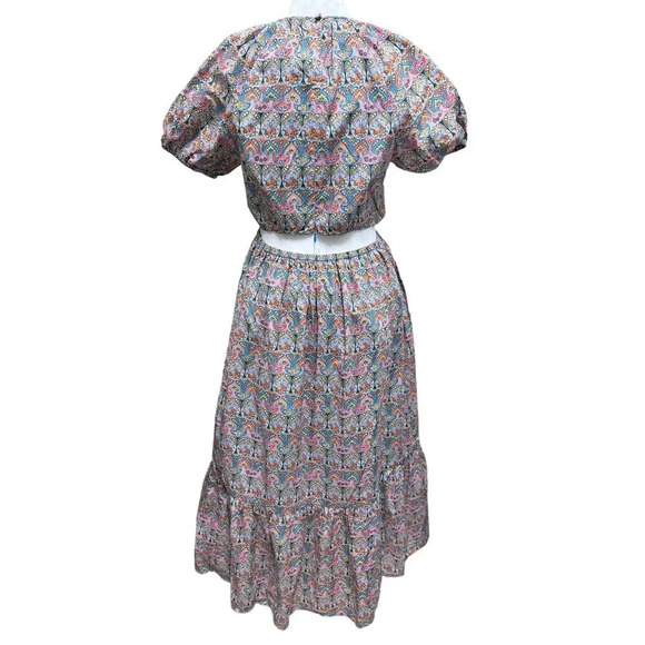 J. Crew Side Cutout Organic Cotton Dress in Liberty Giorgia Duke Fabric Size 2 - Picture 4 of 9